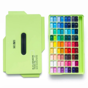 Tinta Guache 12ml c/72 Estojo Verde TST180 Himi